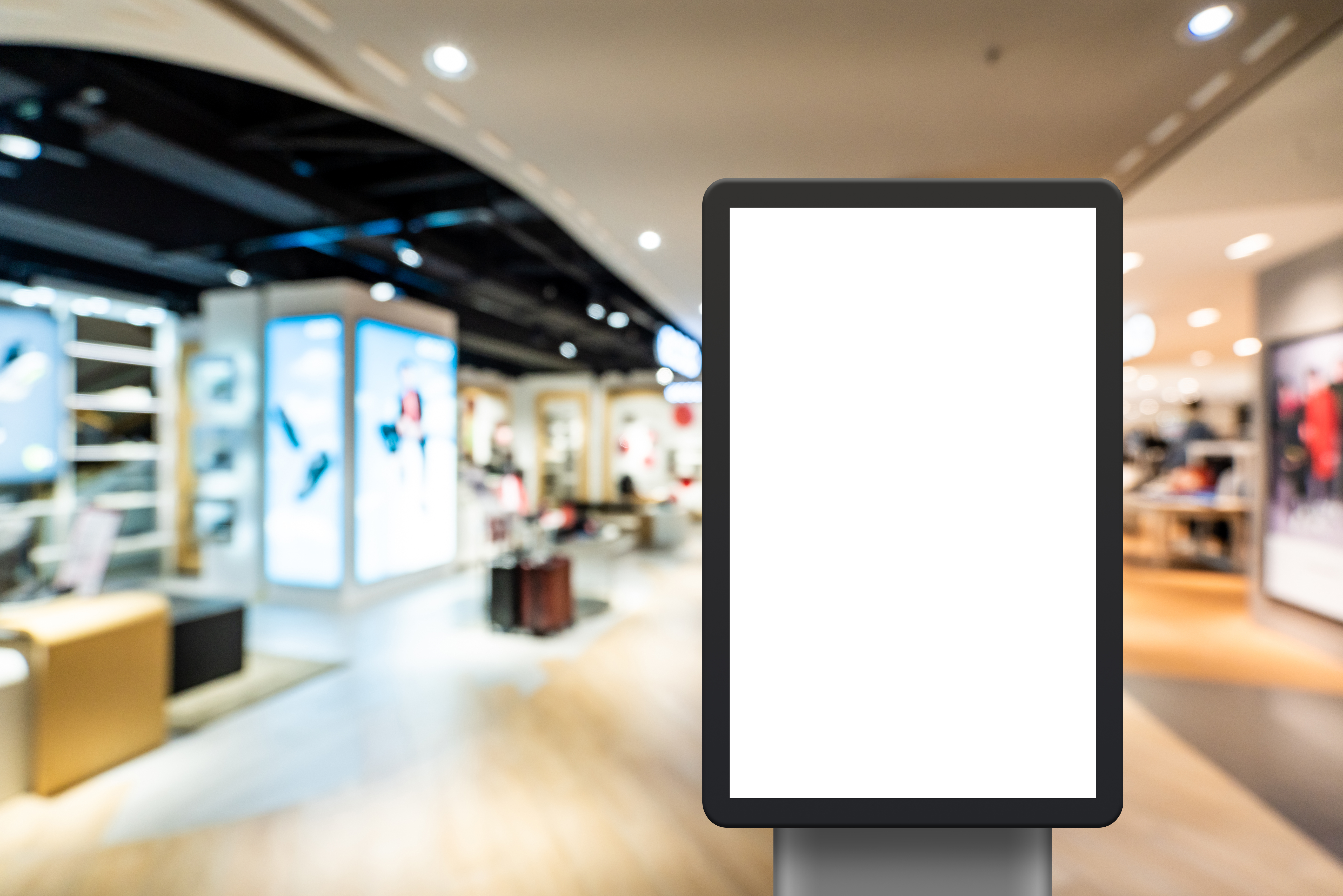 Blank Digital Sign In A Mall